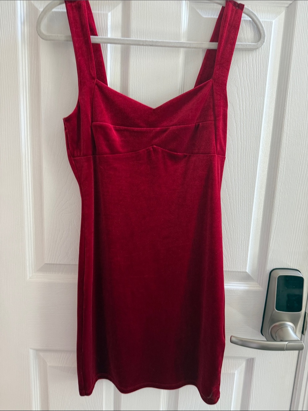 Forever 21 Red Velvet Sweetheart -Neck Mini Dress
